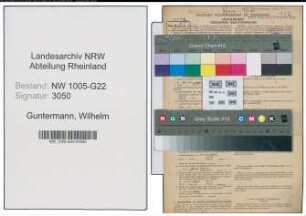 Entnazifizierung Wilhelm Guntermann , geb. 12.06.1886 (Kaufmann)