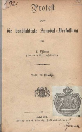 Protest gegen die beabsichtigte Synodal-Verfassung
