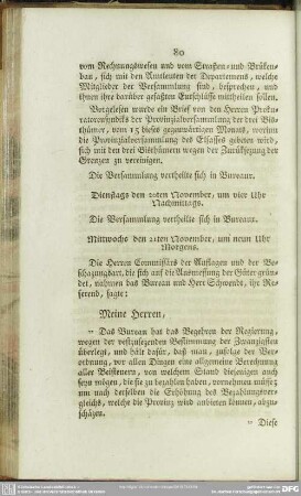 Dienstags den 20ten November, um vier Uhr Nachmittags