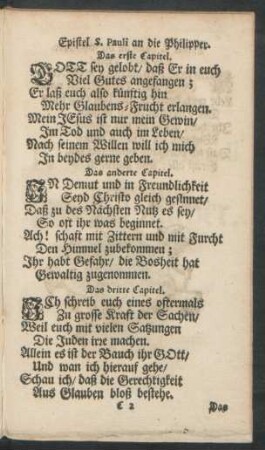 Epistel S. Pauli an die Philipper.