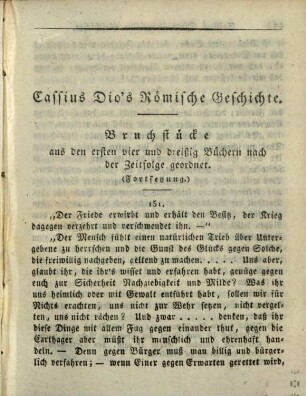 Cassius Dio's römische Geschichte, 2