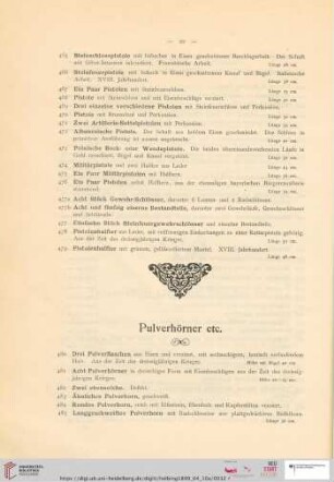 Pulverhörner etc. (Nr. 480 - 498)