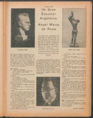 Un gran escultor argentino: Angel María de Rosa