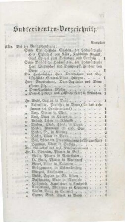 III-XI Subscribenten-Verzeichnis
