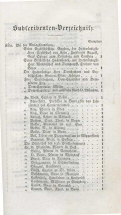 III-XI Subscribenten-Verzeichnis