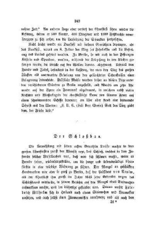 Der Schloßbau