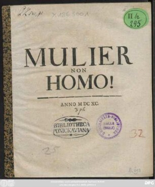 Mulier Non Homo!