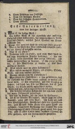 Erste Unterweisung: Von der heiligen Messe
