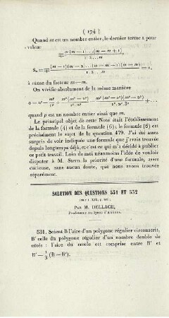 Solution des questions 531 et 532.