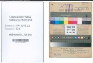 Entnazifizierung Johann Hellebrandt , geb. 16.03.1890 (Lehrer)