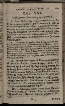 Cap. XXI. Politicorum librorum scopus & partitio.