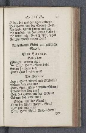 Allgemeines Gebet um geistliche Gaben. : Eine Litaney.