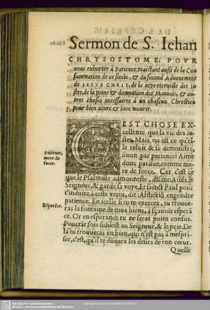 [Sermon De S. Chrysostome]