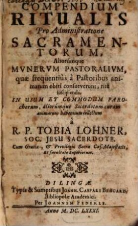 Compendium ritualis pro administratione sacramentorum