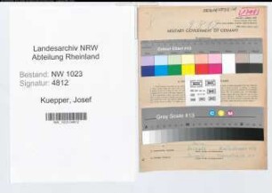 Entnazifizierung Josef Kuepper , geb. 30.01.1895 (Kaufm.Angest.)