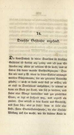 74. Deutsche Geschichte angehend