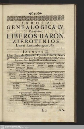Tabula Genealogica IV.