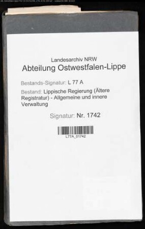 Zulassung und Überwachung der "Sonntagspost" (Lippische Post)