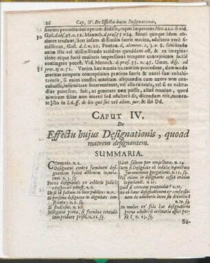 Caput IV. De Effectu hujus Designationis, quoad matrem designantem.