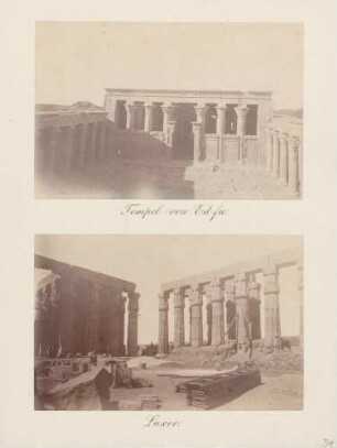 oben: Tempel von Edfu in Ägypten unten: Tempel in Luxor in Ägypten