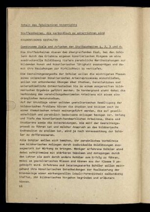 Inhalt des fakultativen Unterrichts
