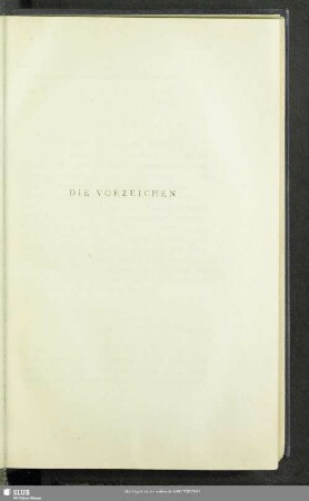 Die Vorzeichen