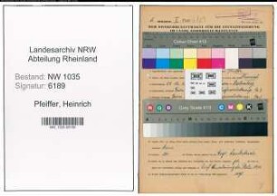 Entnazifizierung Heinrich Pfeiffer , geb. 24.12.1888 ()