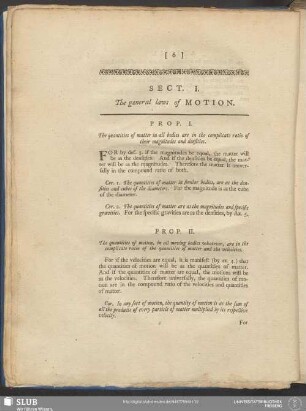 Sect. I. The general laws of Motion
