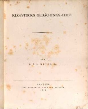 Klopstocks Gedächtniß-Feier