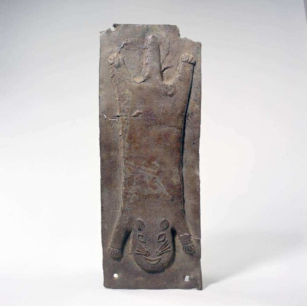 Relief slab depicting a sacrificed leopard