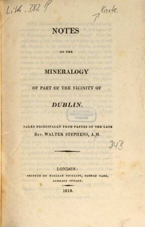 Notes on the mineralogy of part of the vicinity of Dublin