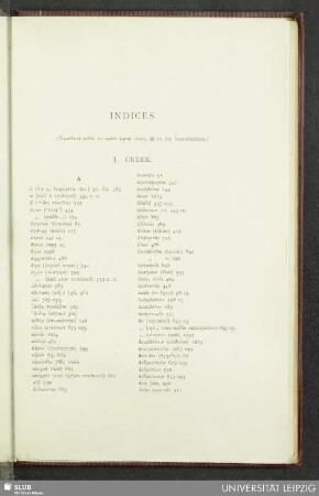 Indices. I. Greek