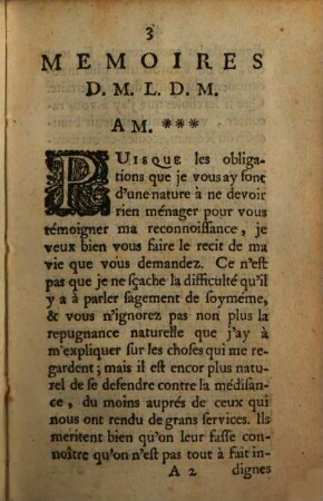 Mémoires De D. M. L. D. M.