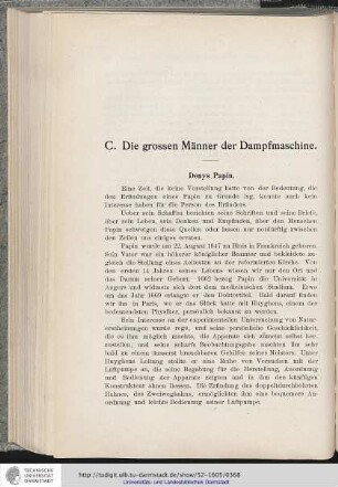 C. Die grossen Männer der Dampfmaschine