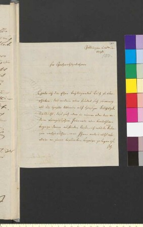 Brief von Sartorius, Georg Friedrich Christoph an Goethe, Johann Wolfgang von