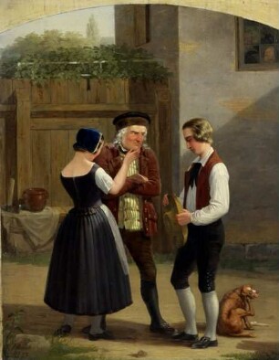 Der Vater tadelt den Sohn