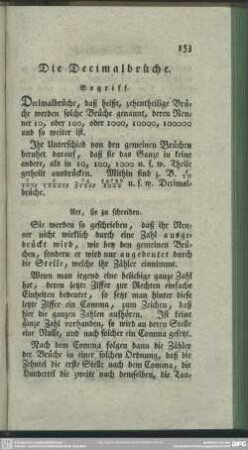 Die Decimalbrüche