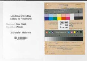 Entnazifizierung Heinrich Schaefer , geb. 11.11.1888 (Bahninspektor)