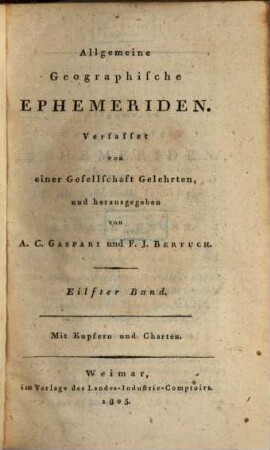 Allgemeine geographische Ephemeriden. 11, 11. 1803