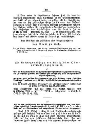 Rechtsgrundsätze des Königlichen Oberverwaltungsgerichtes : [F. Öffentliches Volksschulwesen]