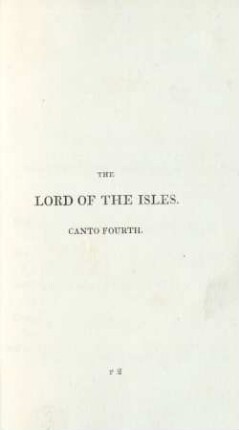 The Lord of the Isles. Canto Fourth