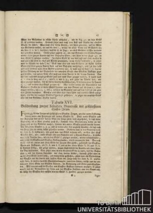Tabula XVI. Beschreibung zweyer besondern Grundrisse mit geschlossenen Stuffen-Zargen.