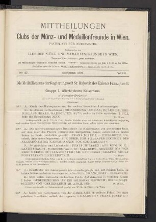ꜙN° 17. October 1891. Wien