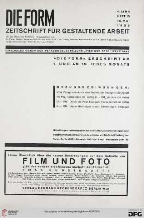 Heft 10 (15. Mai 1929)