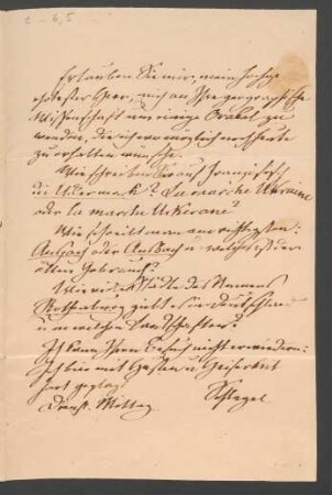 Brief an Georg Benjamin Mendelssohn : o.D. ("Dienstag mittag")