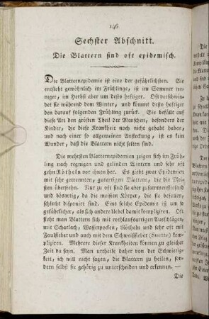 Sechster Abschnitt. Die Blattern sind oft epidemisch.