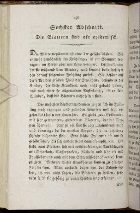 Sechster Abschnitt. Die Blattern sind oft epidemisch.