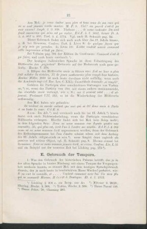 E. Gebrauch der Tempora.