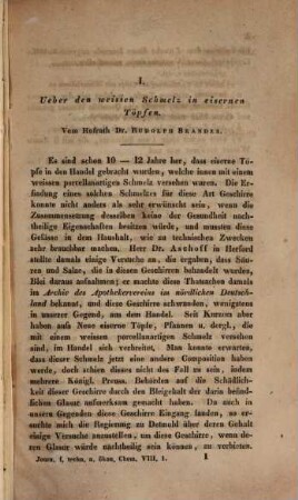 Journal für technische und ökonomische Chemie. 8. 1830