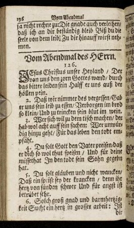 Vom Abendmahl des Herrn.